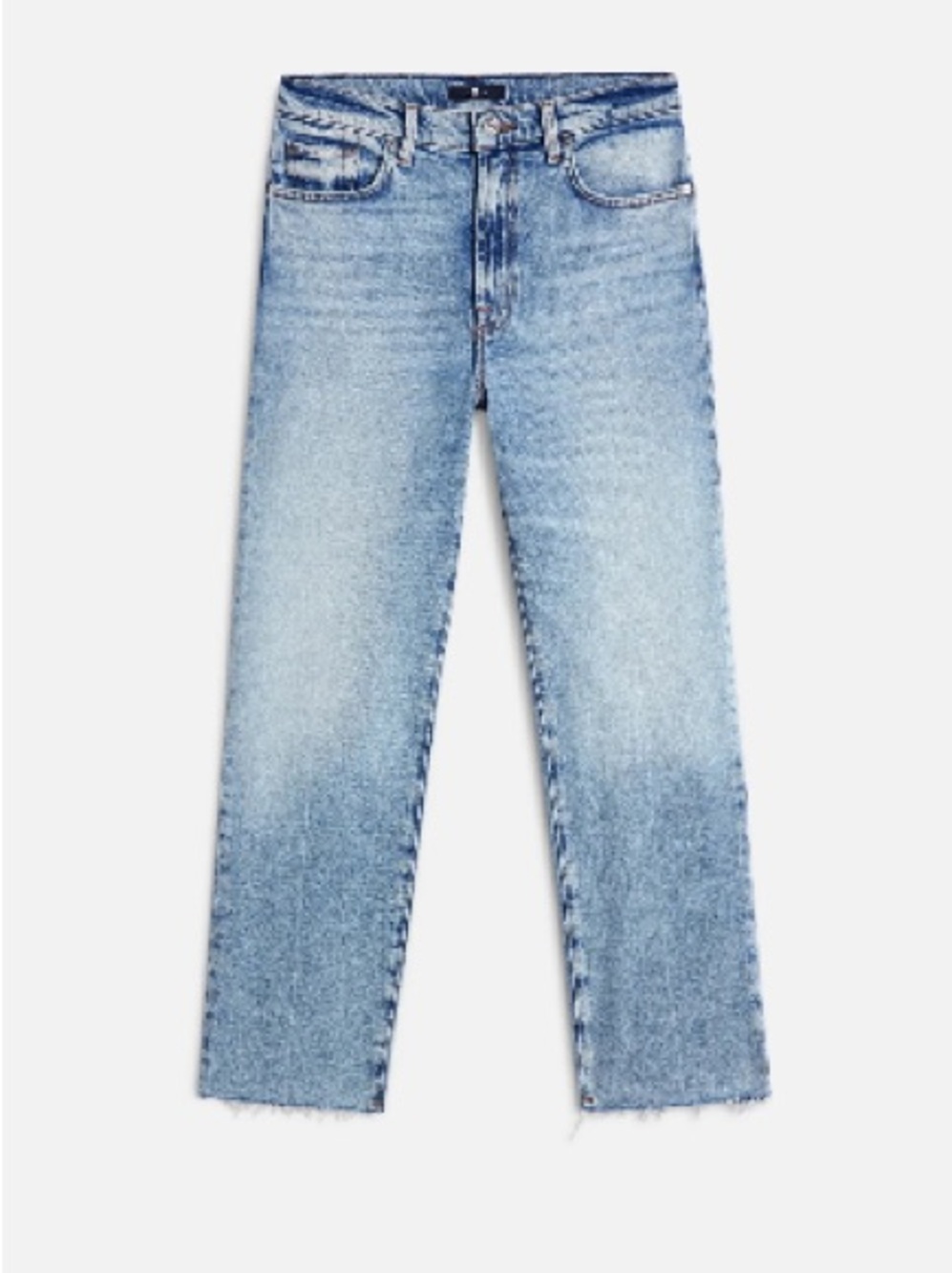 7 For All Mankind Light Blue Cropped Straight Jeans